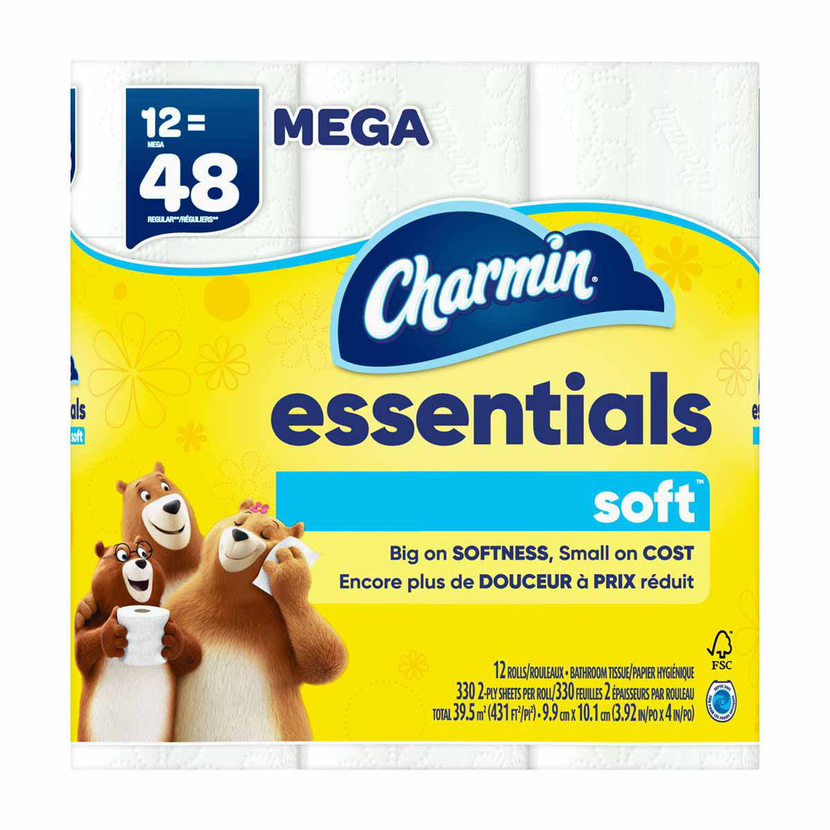 Charmin Essentials Soft Toilet Paper Mega Rolls, 12 ct