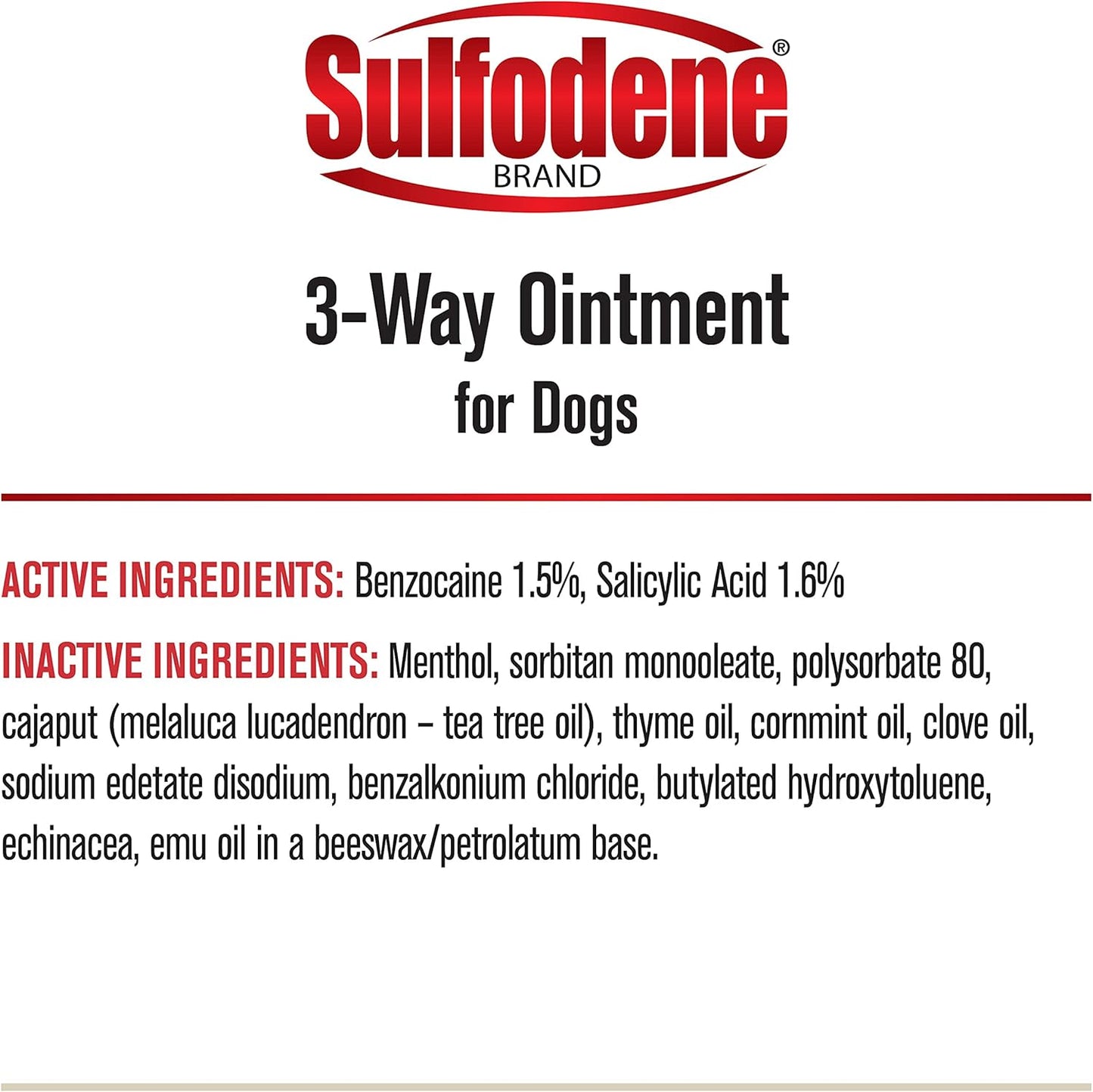 Dog Wound Care 3-Way Ointment, Relieves Pain & Prevents Infection For Dog Cuts, Scrapes, Bites and Injuries, 2 Ounce