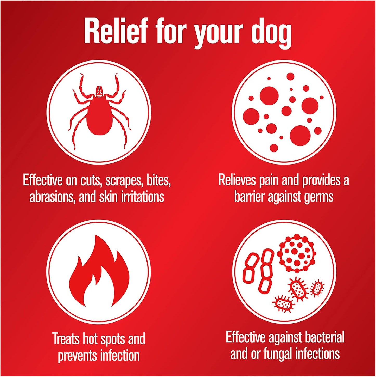 Dog Wound Care 3-Way Ointment, Relieves Pain & Prevents Infection For Dog Cuts, Scrapes, Bites and Injuries, 2 Ounce