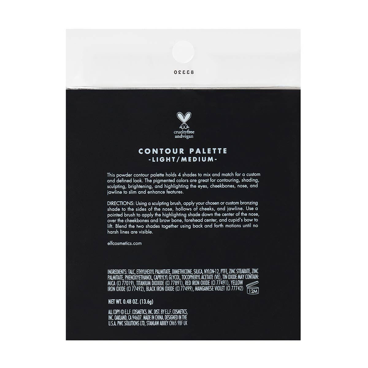 e.l.f. Powder Contour Palette, Light/Medium, 0.48oz