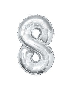 321 Party! 34" Giant Foil Silver Number 8 Balloon