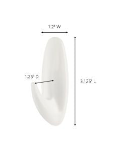 Command Medium Designer Hooks, White, 2 Hooks, 4 Strips/Pack