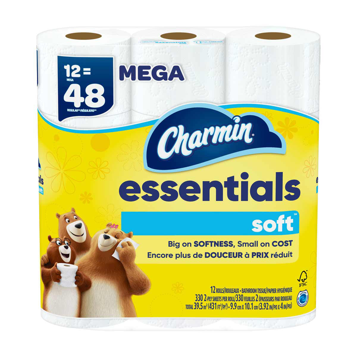Charmin Essentials Soft Toilet Paper Mega Rolls, 12 ct
