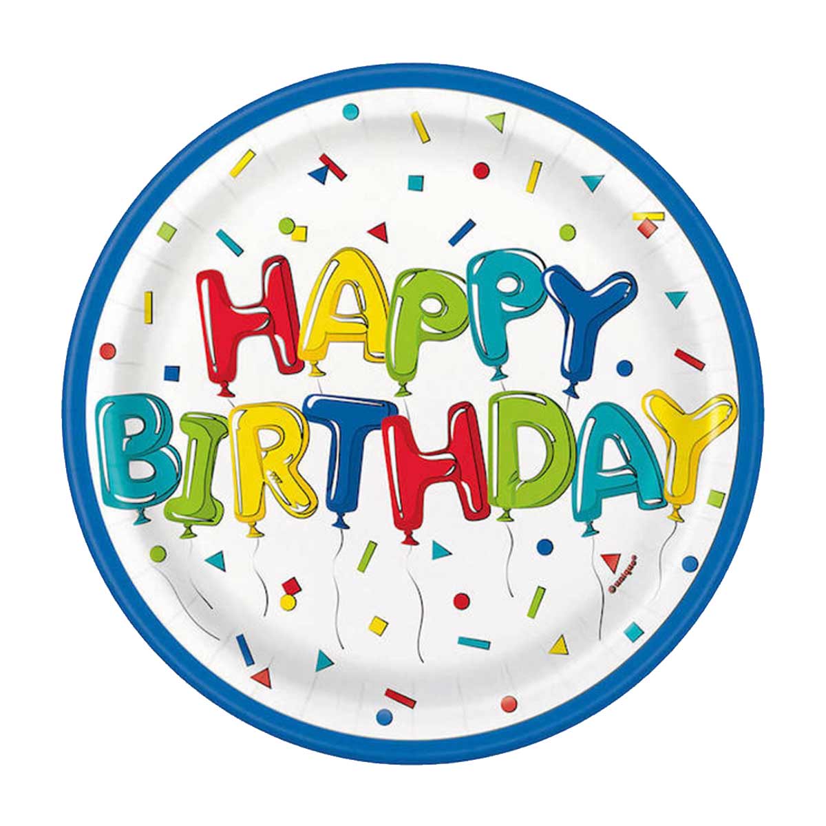 321 Party! 7" Colorful Balloon Birthday Party Plates, 8 ct