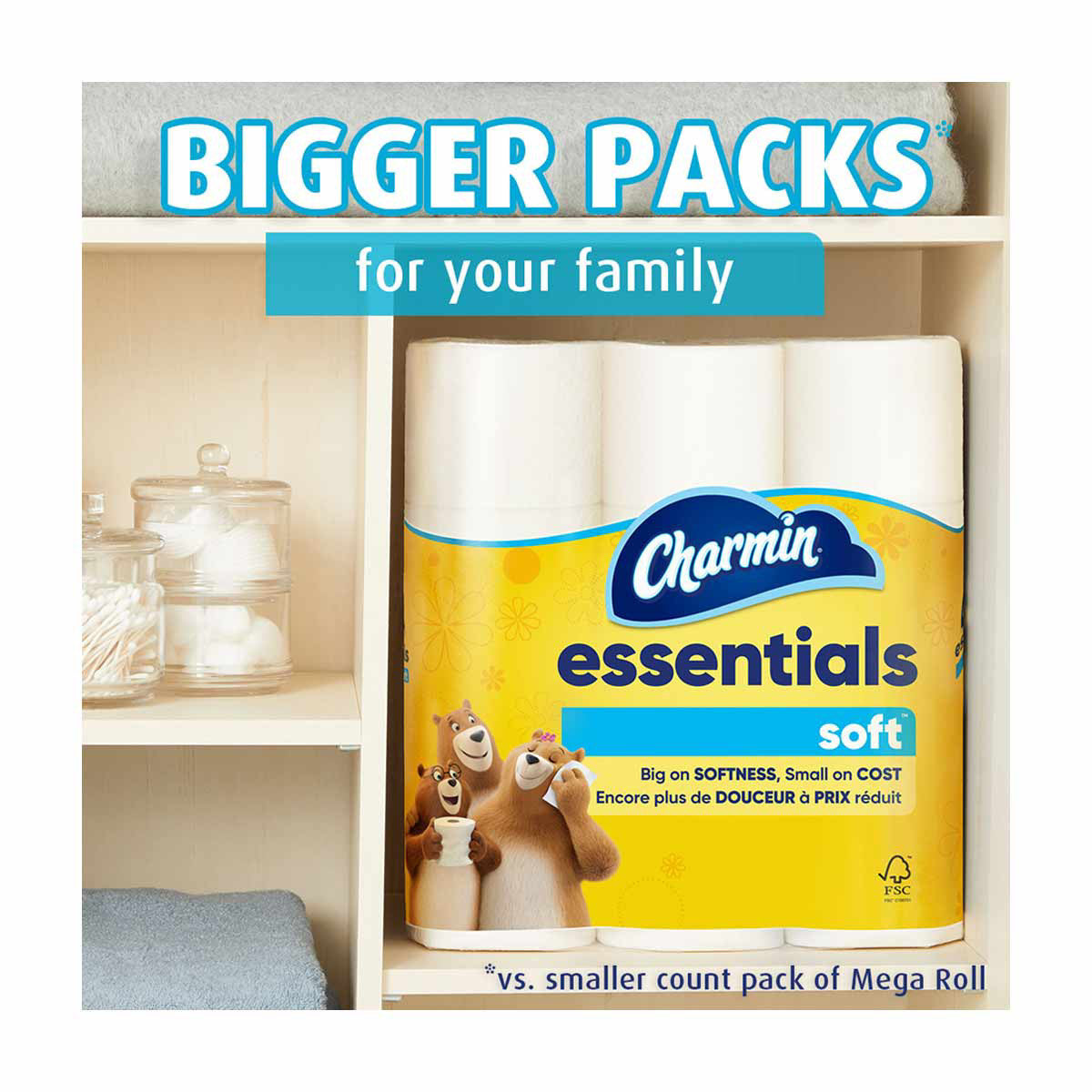 Charmin Essentials Soft Toilet Paper Mega Rolls, 12 ct