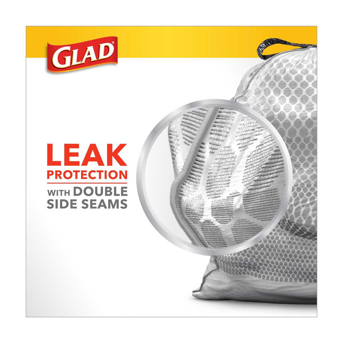 Glad ForceFlex 13 Gallon Tall Kitchen Drawstring Trash Bags - Fresh Clean Scent with Febreze, 41 ct