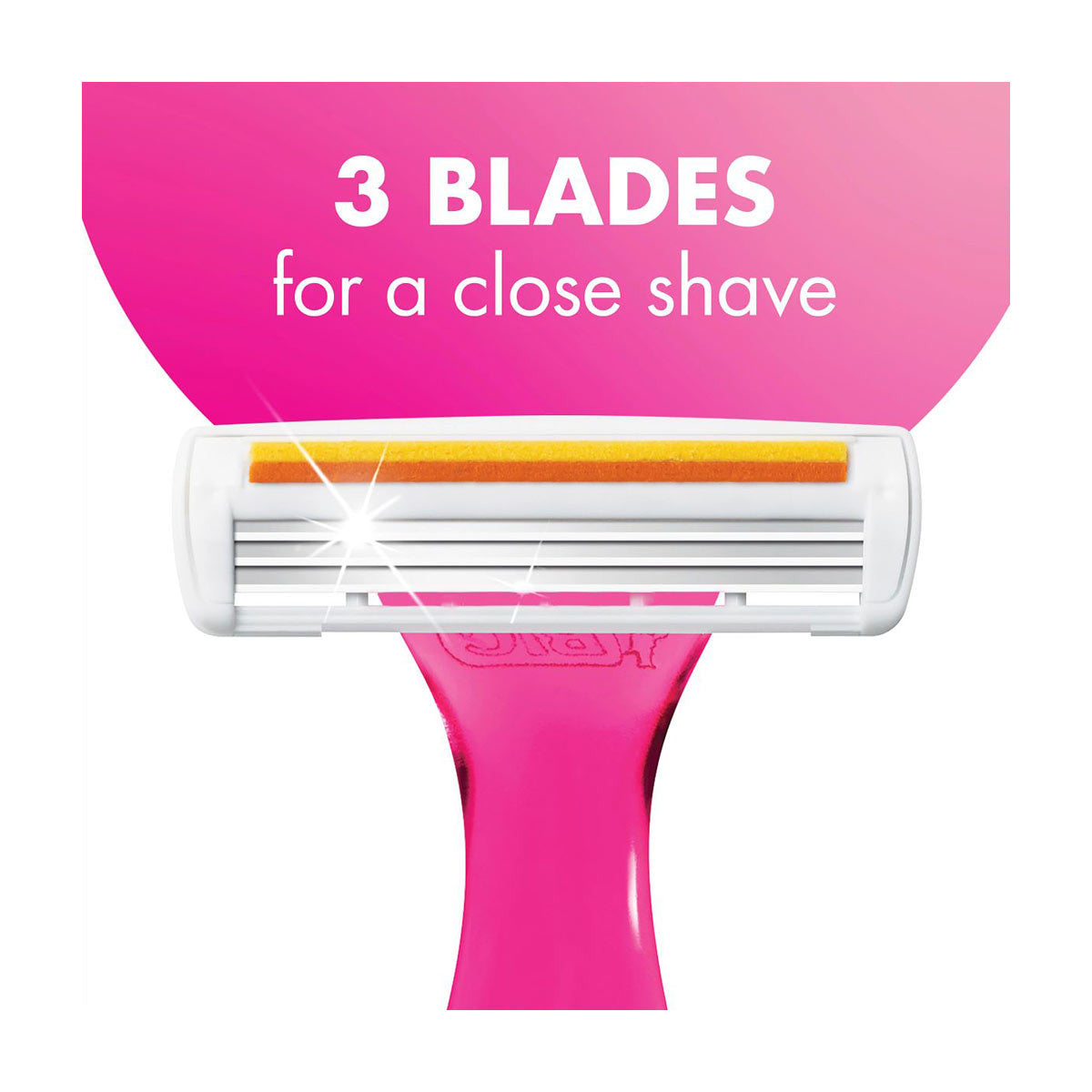 BIC Soleil Simply Smooth Women's Disposable Razors, 3 Blades With Moisture Strip For a Silky Smooth Shave, 3 Piece Razor Set