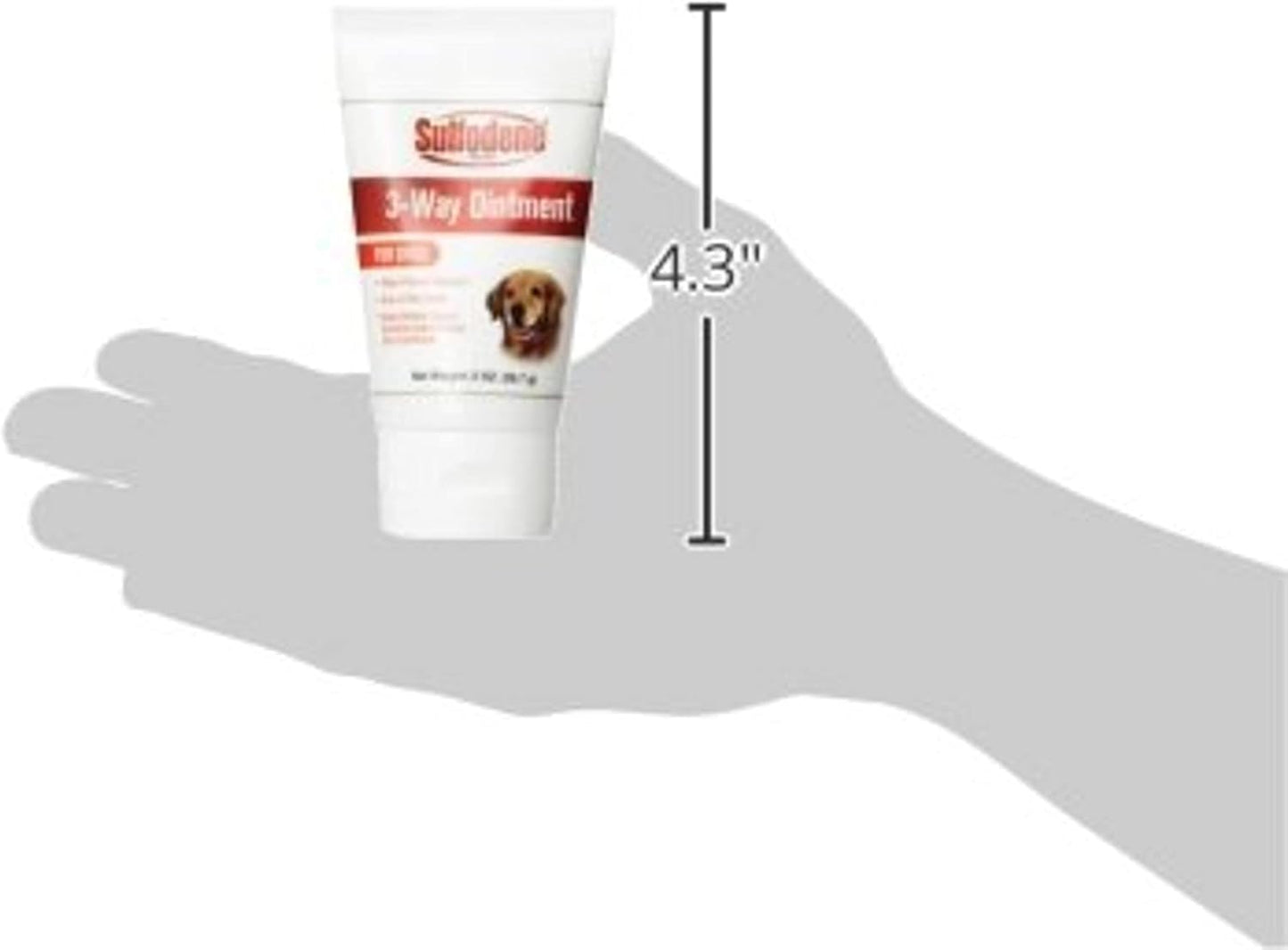 Dog Wound Care 3-Way Ointment, Relieves Pain & Prevents Infection For Dog Cuts, Scrapes, Bites and Injuries, 2 Ounce