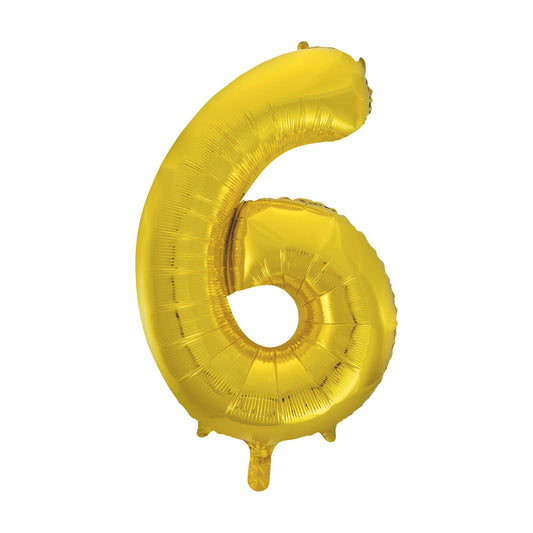 321 Party! 34" Giant Foil Gold Number 6 Balloon