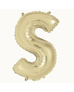 321 Party! 14" Foil Gold "S" Letter Balloon