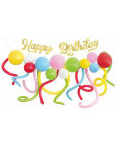 321 Party! 6 ft Foil Gold Birthday Banner and Balloon Garland Kit