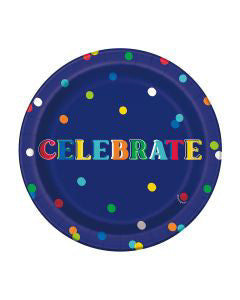 321 Party! 7" Happy Polka Dots Birthday Party Plates, 8 ct