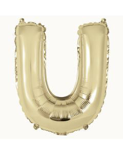 321 Party! 14" Foil Gold "U" Letter Balloon