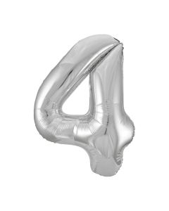 321 Party! 34" Giant Foil Silver Number 4 Balloon