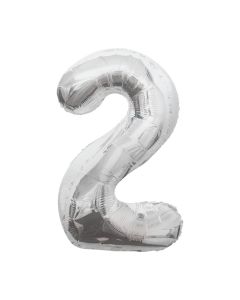 321 Party! 34" Giant Foil Silver Number 2 Balloon