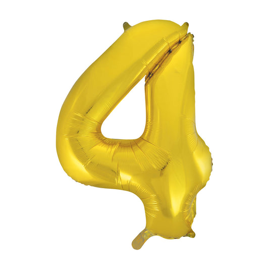 321 Party! 34" Giant Foil Gold Number 4 Balloon