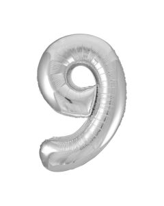 321 Party! 34" Giant Foil Silver Number 9 Balloon