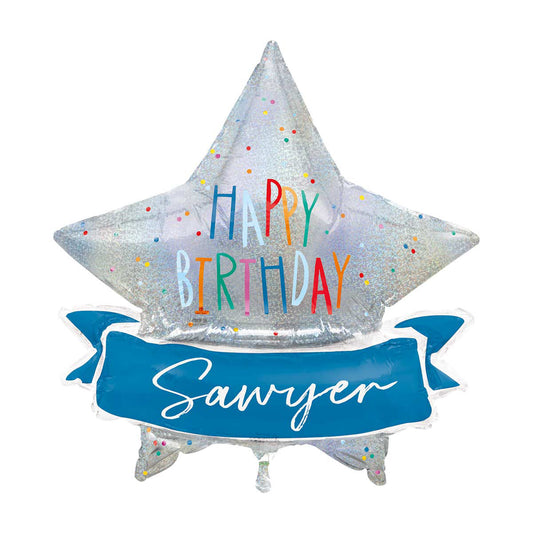 321 Party! 24" Giant Foil DIY Birthday Mayhem Star Shaped Balloon