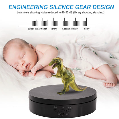 22 lbs Motorized Rotating Display Stand for Jewelry, 360 Degree , Automatic Mute Rotating Display Stand, Electronic Rotating Display Stand with USB Charging Port for Display, Photography Products