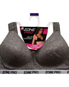 Zone Pro Sports Bra - Heather Grey, XL