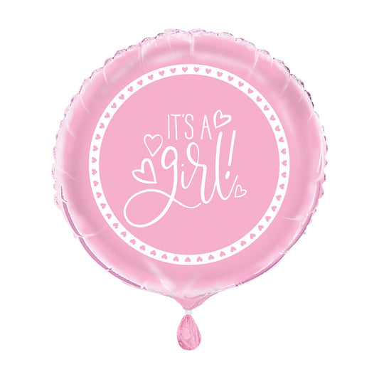 321 Party! 17" Pink Hearts Baby Shower Balloon