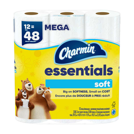 Charmin Essentials Soft Toilet Paper Mega Rolls, 12 ct