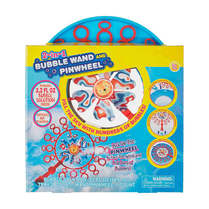 2 in 1 Bubble Wand & Pinwheel with Bubble Solution, Assorted
