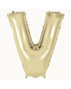 321 Party! 14" Foil Gold "V" Letter Balloon