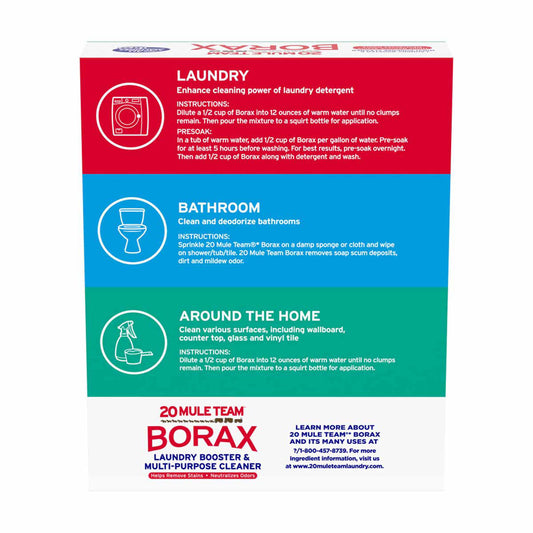 20 Mule Team Borax Laundry Detergent Booster & Multi-Purpose Household Cleaner, 65 oz