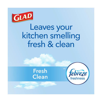 Glad ForceFlex 13 Gallon Tall Kitchen Drawstring Trash Bags - Fresh Clean Scent with Febreze, 41 ct