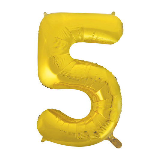 321 Party! 34" Giant Foil Gold Number 5 Balloon