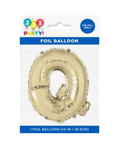 321 Party! 14" Foil Gold "Q" Letter Balloon