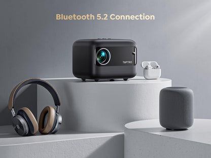 [Electric Focus/Mini Body]Mini Projector with WiFi 6 and Bluetooth 5.2, 2025 Upgrade TOPTRO TR25 Portable Projector, 1080P FHD, ±40° Electric Keystone Correction, Movie Projector for iOS/Android/PS5