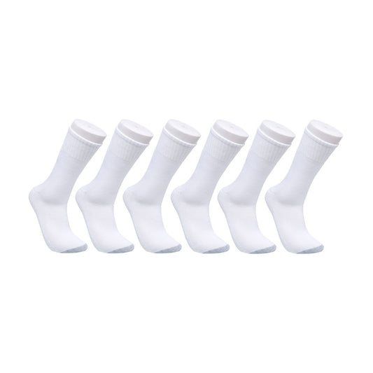 Zone Pro Men's Half Cushion Tube Socks, Shoe Size 6-12, White, 6 pk