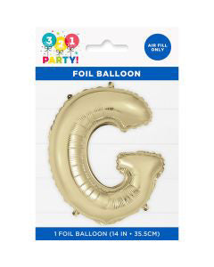 321 Party! 14" Foil Gold "G" Letter Balloon