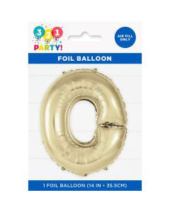 321 Party! 14" Foil Gold "O" Letter Balloon