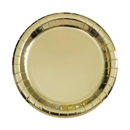 321 Party! 9" Foil Gold Party Plates, 10 ct