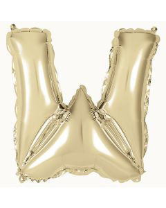 321 Party! 14" Foil Gold "W" Letter Balloon