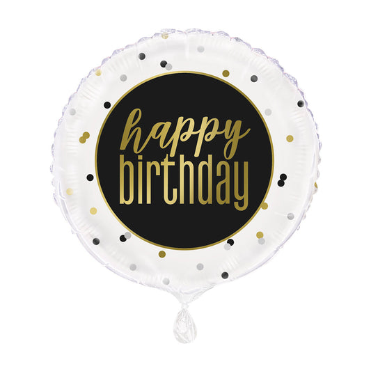 18" Foil Metallic Happy Birthday Balloon
