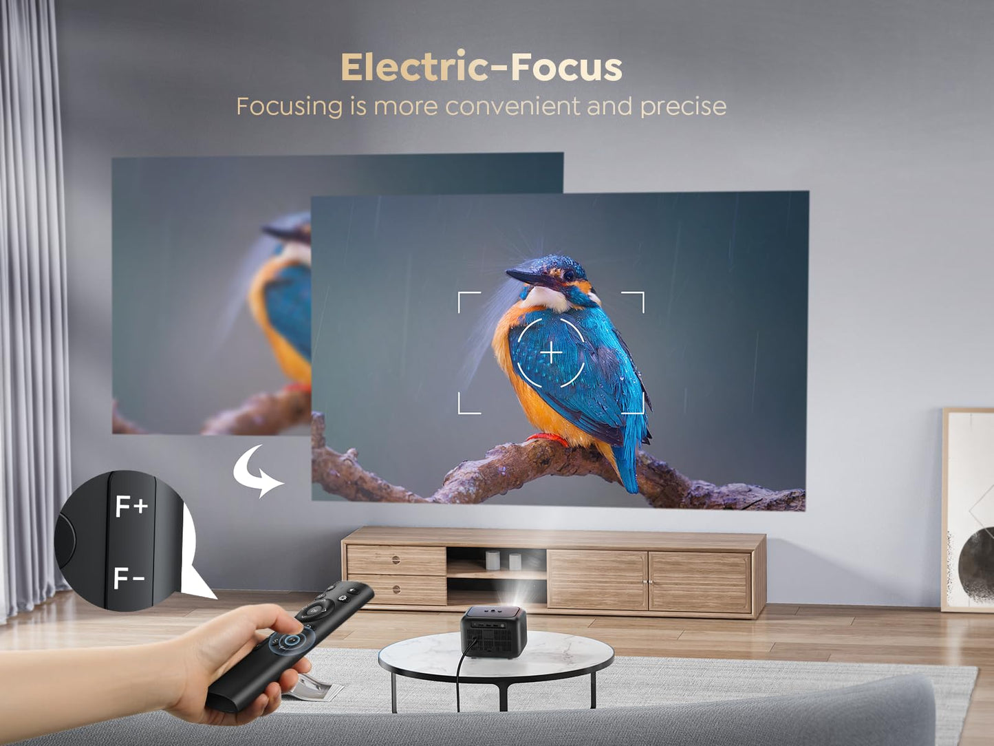 [Electric Focus/Mini Body]Mini Projector with WiFi 6 and Bluetooth 5.2, 2025 Upgrade TOPTRO TR25 Portable Projector, 1080P FHD, ±40° Electric Keystone Correction, Movie Projector for iOS/Android/PS5