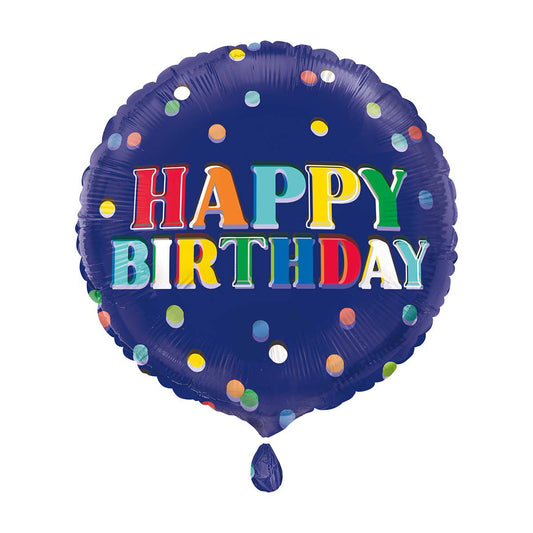 321 Party! 17" Foil Blue "Happy Birthday" Balloon
