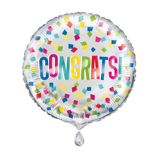 321 Party! 17" Confetti "Congrats" Balloon