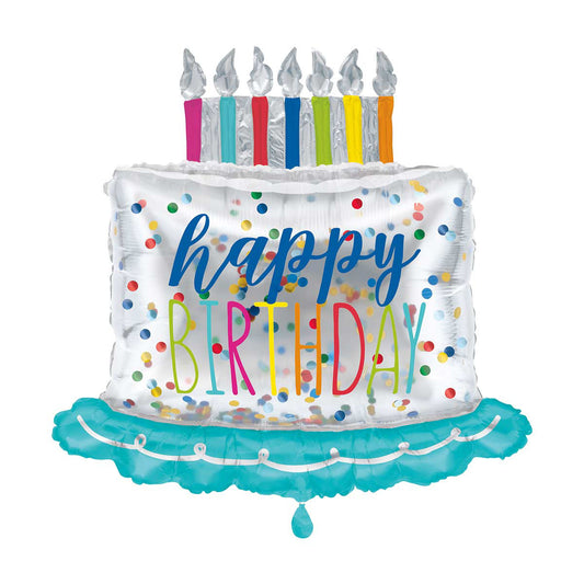 321 Party! 27.5" Giant Foil Confetti-Filled Cake Balloon