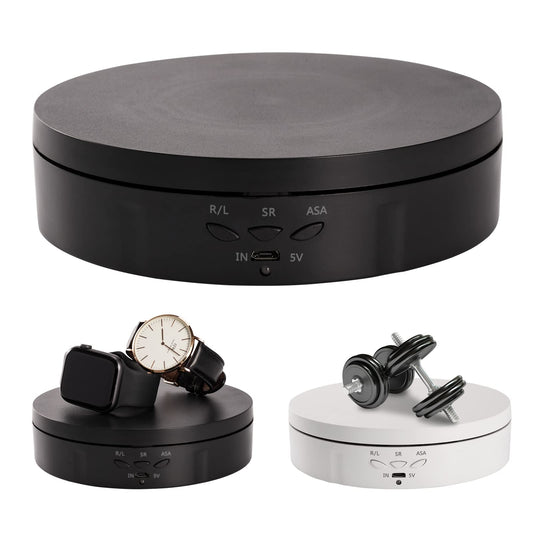22 lbs Motorized Rotating Display Stand for Jewelry, 360 Degree , Automatic Mute Rotating Display Stand, Electronic Rotating Display Stand with USB Charging Port for Display, Photography Products