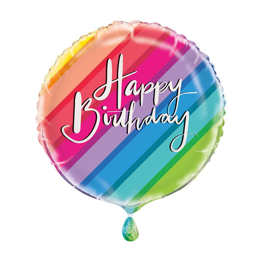 18" Foil Balloons & Rainbow Birthday Balloon