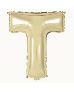 321 Party! 14" Foil Gold "T" Letter Balloon