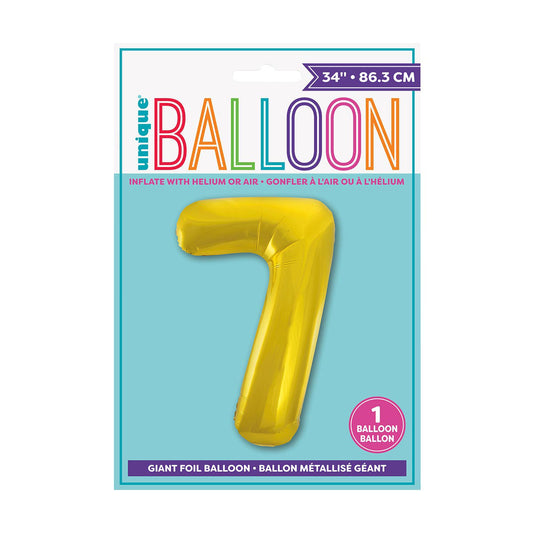 321 Party! 34" Giant Foil Gold Number 7 Balloon