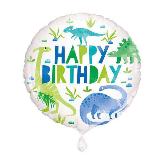 321 Party! 17" Blue & Green Dinosaur Balloon