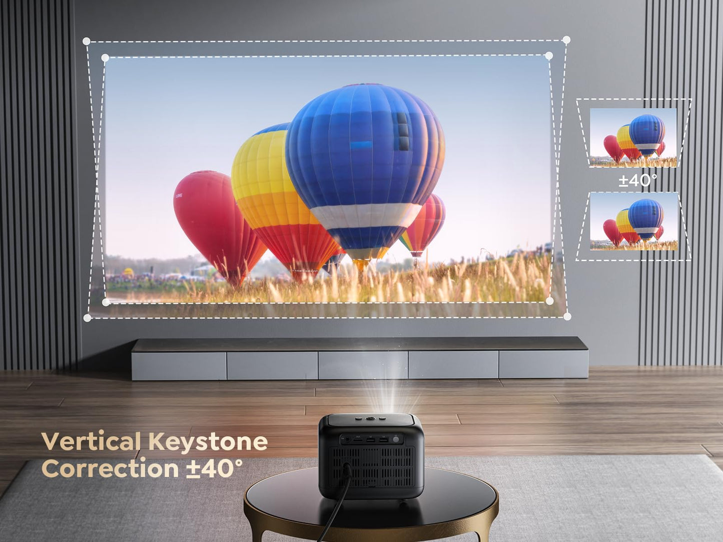 [Electric Focus/Mini Body]Mini Projector with WiFi 6 and Bluetooth 5.2, 2025 Upgrade TOPTRO TR25 Portable Projector, 1080P FHD, ±40° Electric Keystone Correction, Movie Projector for iOS/Android/PS5