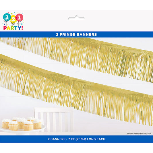 321 Party! 7 ft Gold Foil Fringe Banners, 2 ct